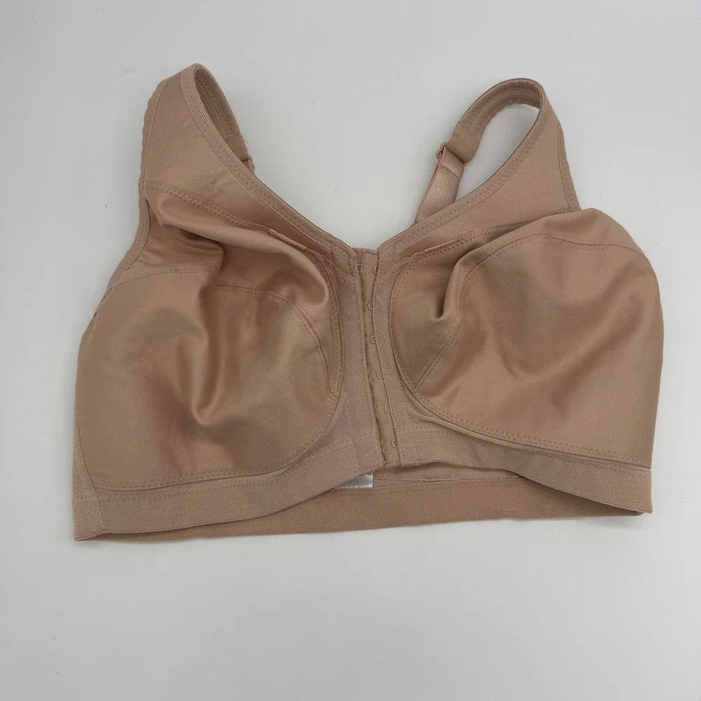 Glamorise MagicLift Front-Close Posture Support Wirefree Bra 36F Cafe 1265